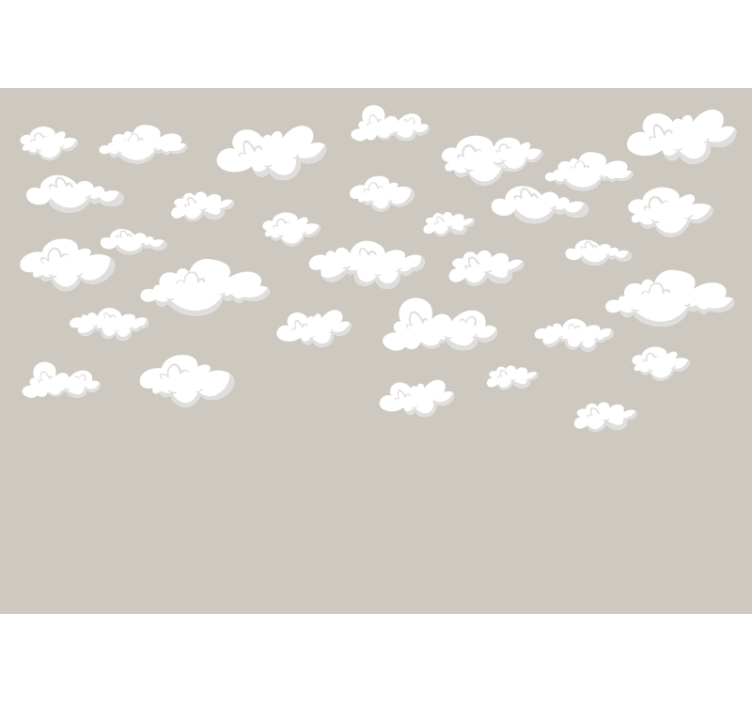 Clouds pattern wall mural nursery - TenStickers