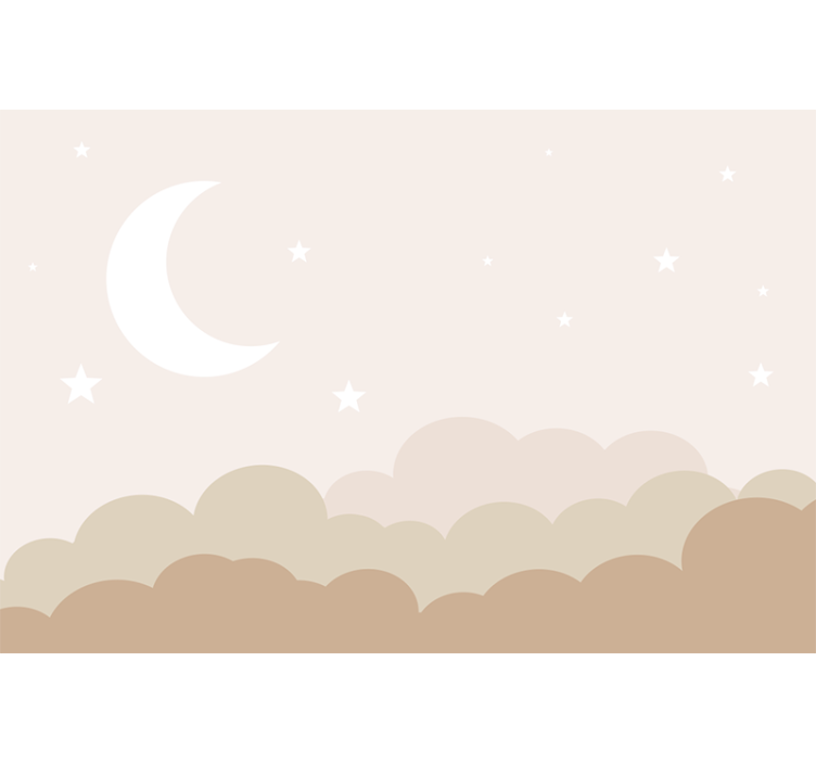 Clouds with stars wall mural nursery - TenStickers