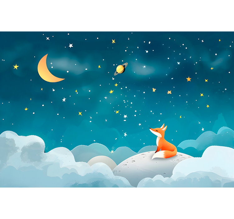 Fox on the sky wall mural nursery - TenStickers