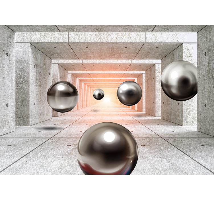 Futuristic Tunnel 3D Wall Mural - TenStickers