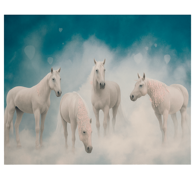 Magical white horses murals for teenage bedrooms - TenStickers