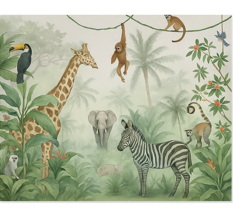 Elegant safari animals murals for teenage bedrooms - TenStickers