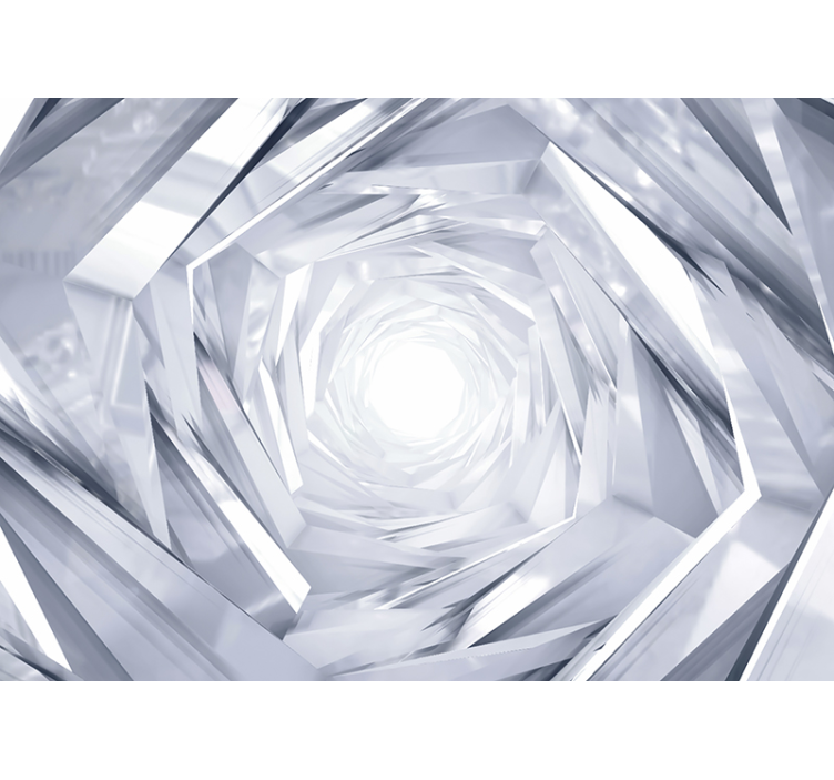 Illusion illuminated metallic tunnel 3d wallpaper - TenStickers