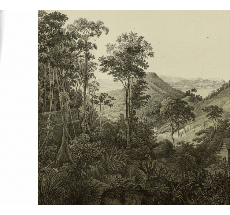 Forest wall mural hilly forest artwork - TenStickers