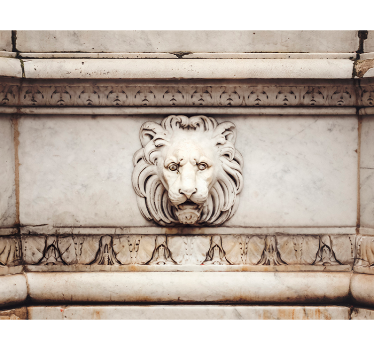 3D stone lion Classic Art Wall Mural - TenStickers