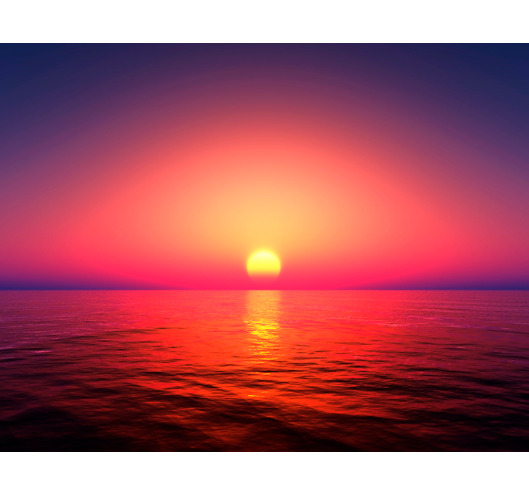 Sun set over the sea wall mural - TenStickers