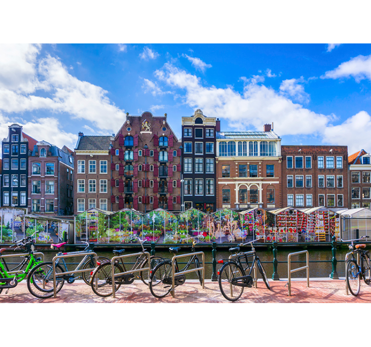 Amsterdams kanaal met huizen wall mural Amsterdam - TenStickers