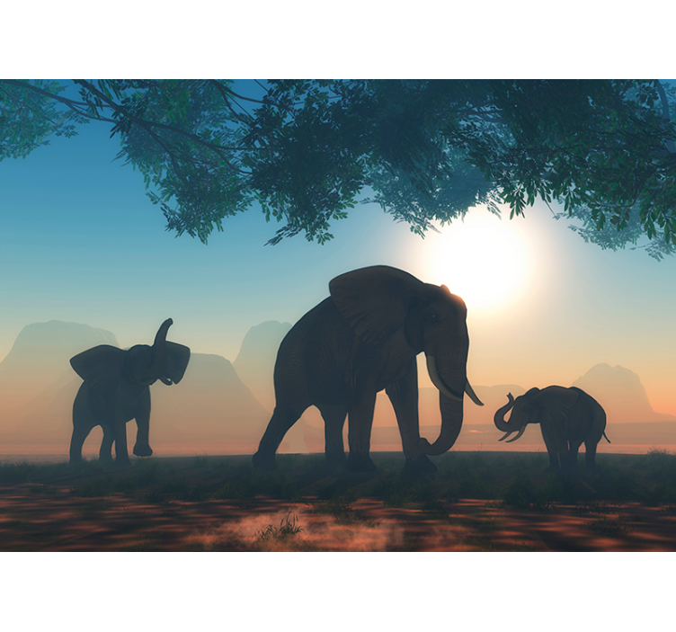 Wild Elephant Animal Wall Mural - TenStickers