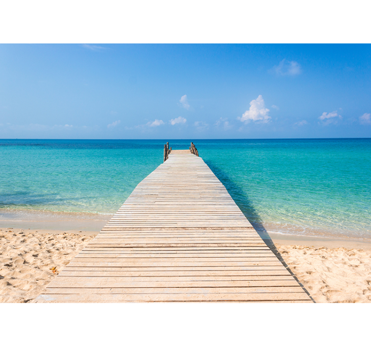 On the beach sea wall mural - TenStickers