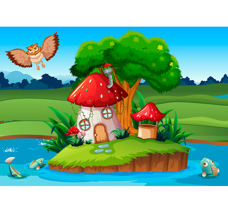 Mr Owl's home nursery wall mural - TenStickers