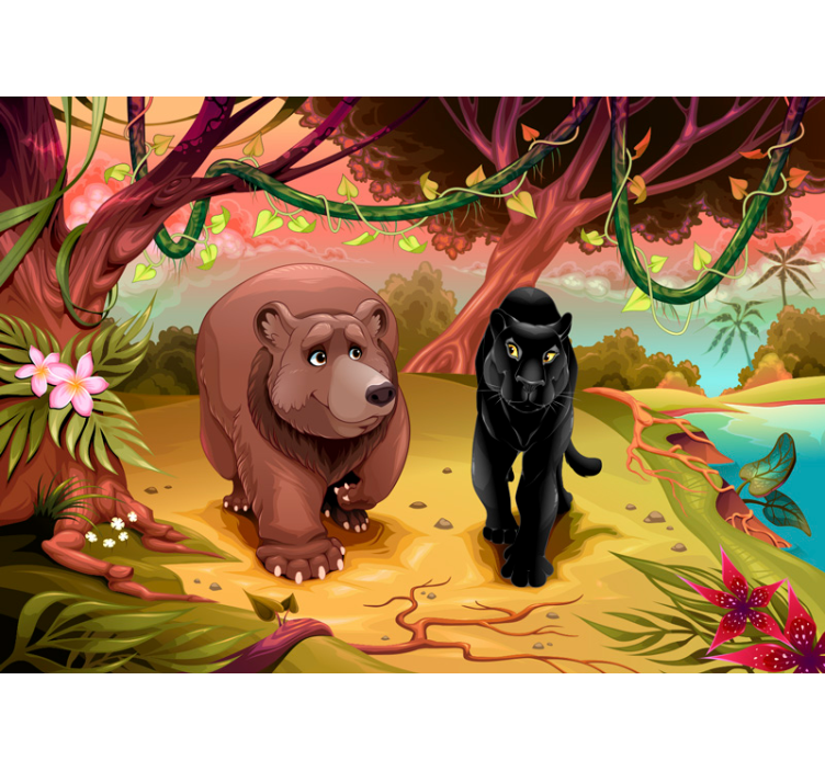 Kids Murals animals in the jungle - TenStickers