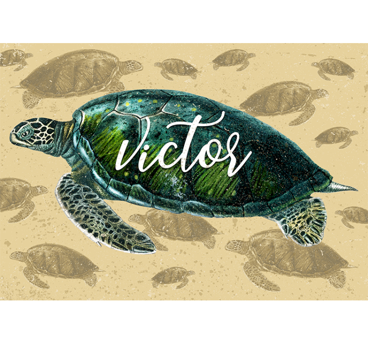 Wall mural animals sea turtle journey - TenStickers