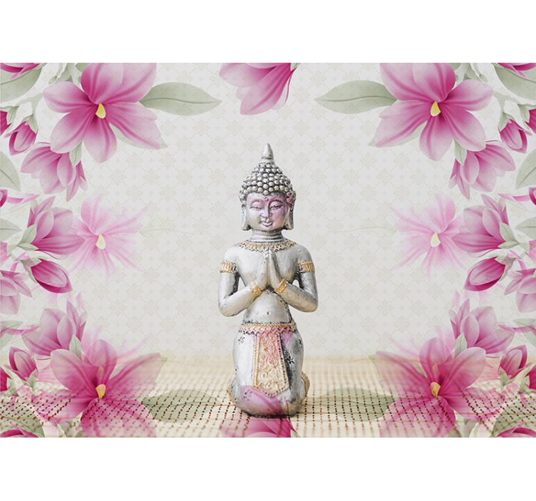 Flower Buddha zen mural wallpaper - TenStickers