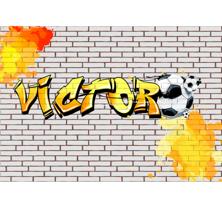 Football custom brick design urban art wall mural - TenStickers