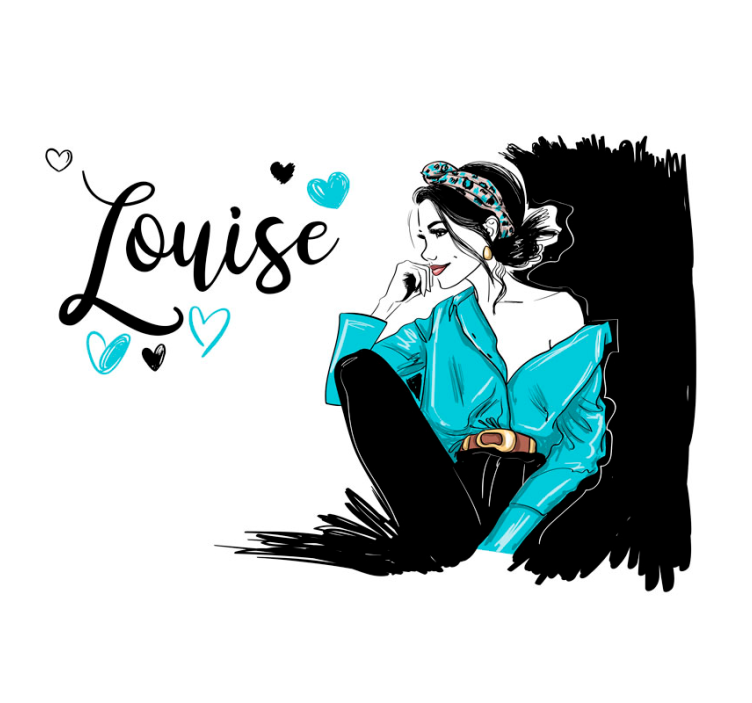 Wall mural text stylish woman illustration - TenStickers
