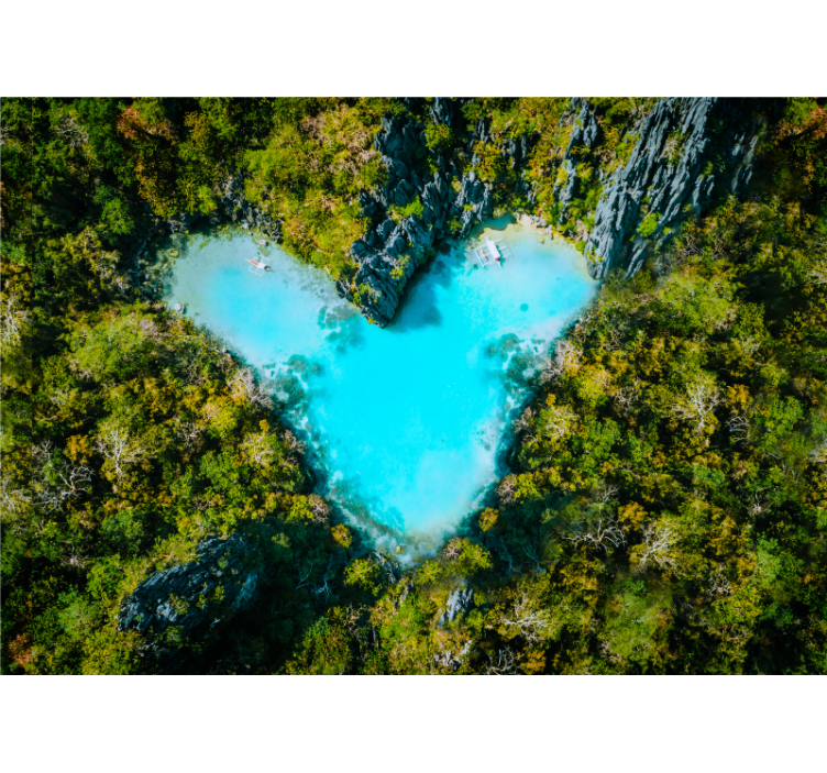 Heart-Shaped Lagoon love wall mural - TenStickers