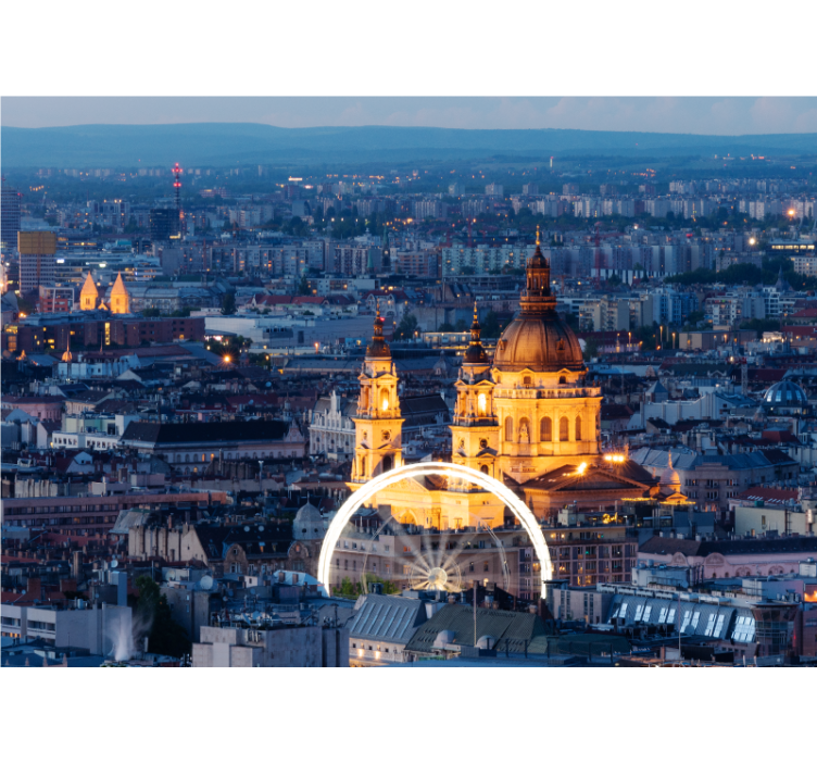 Historic Budapest Nightscape wall mural city - TenStickers