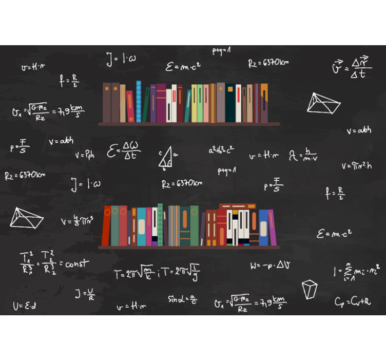 Mathematical Book Collection wall mural text - TenStickers