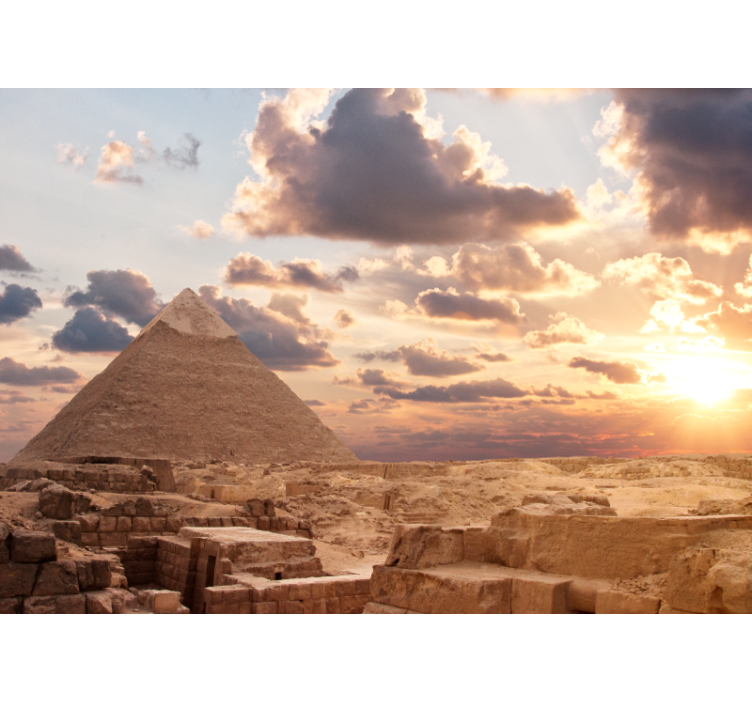 Pyramid Sunset View wall mural city - TenStickers