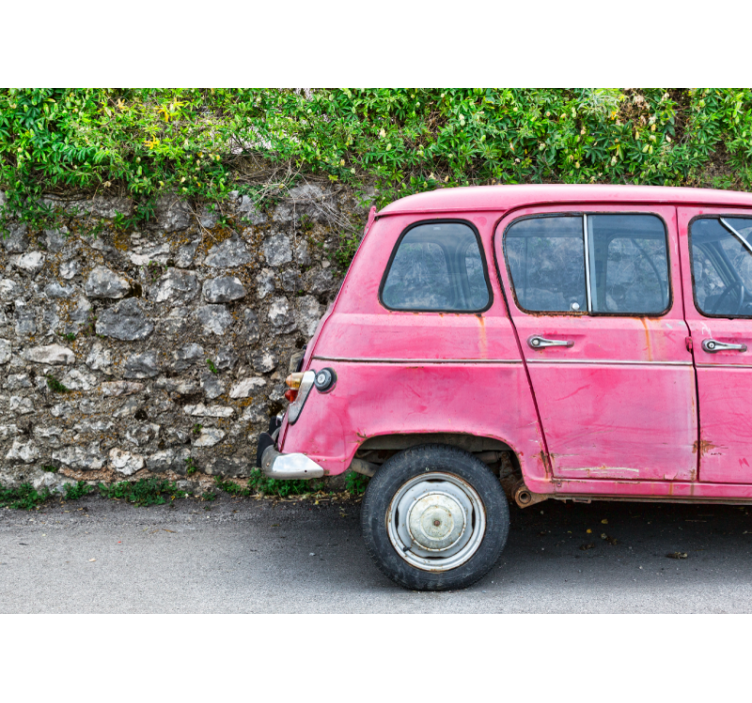 Vintage Pink Car automotive wall murals - TenStickers