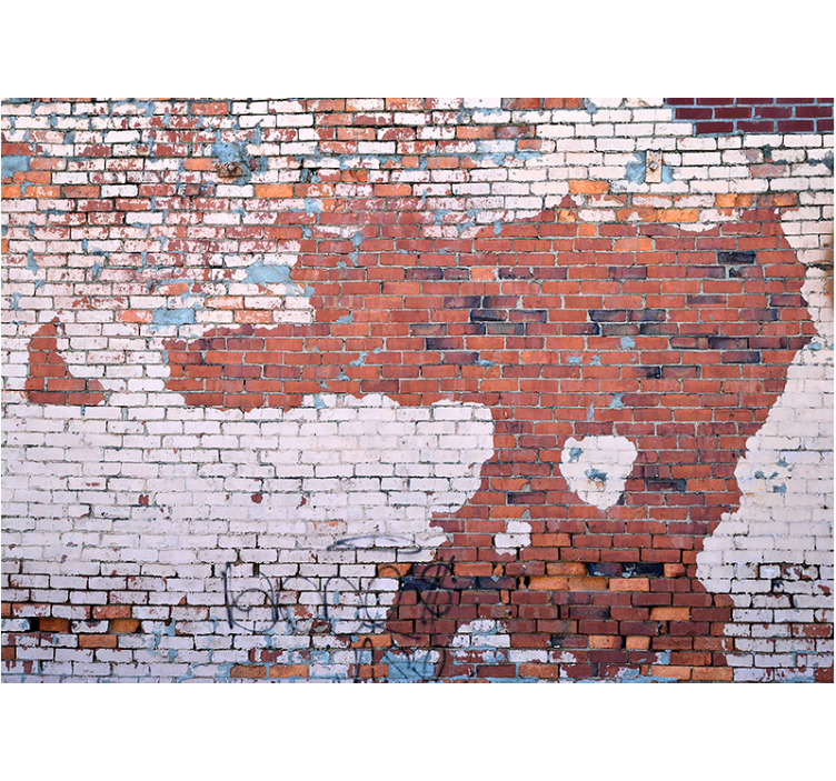 Cracked brick texture brick wall mural - TenStickers