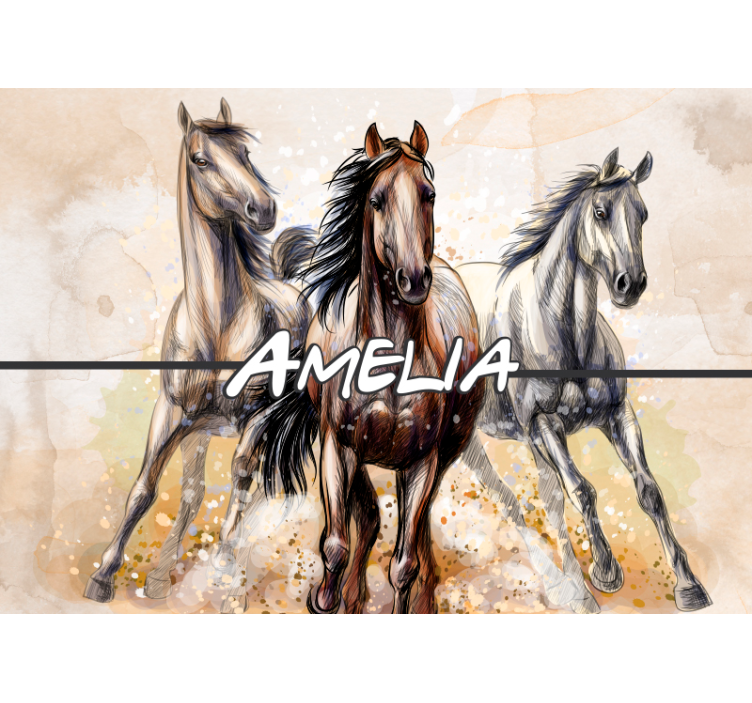 Running Horses Trio wall mural animals - TenStickers