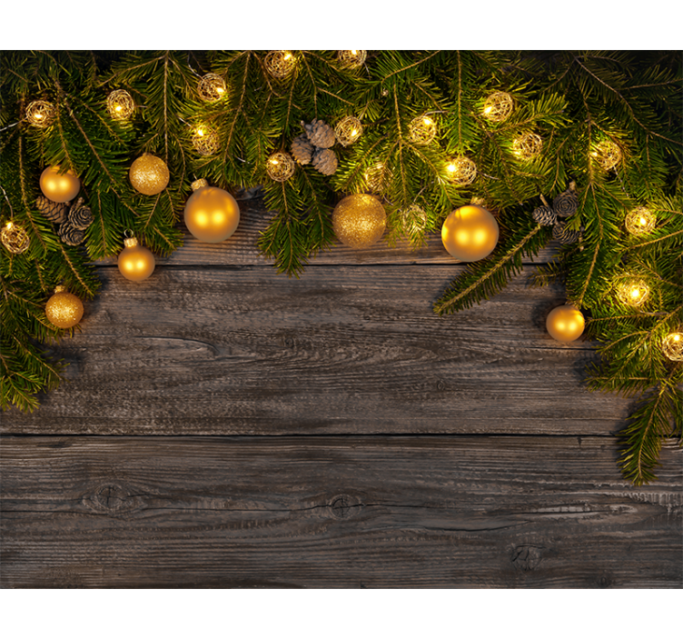 Golden Holiday Elegance wall mural christmas - TenStickers
