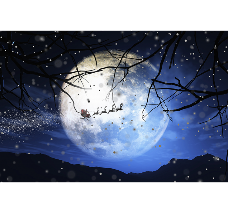 Santa's Night Journey wall mural christmas - TenStickers