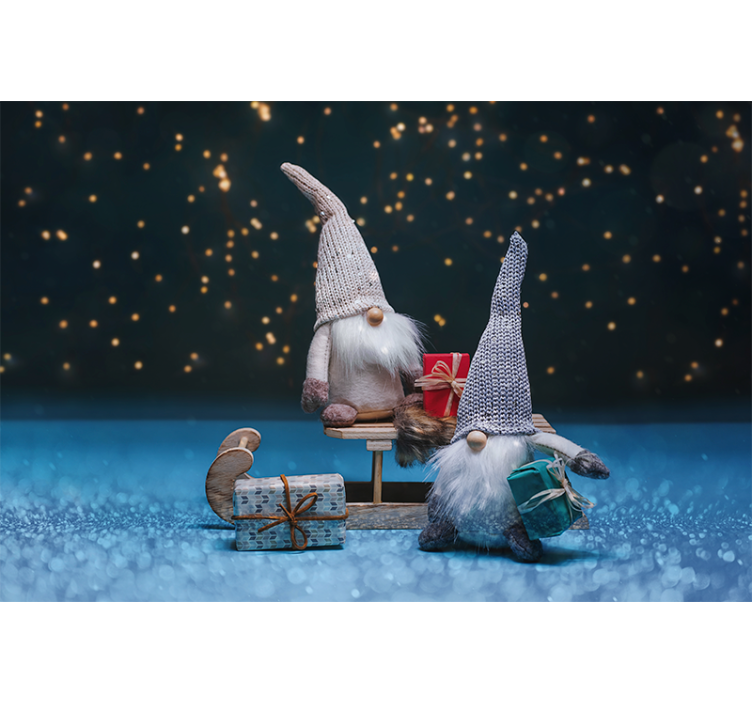 Wall mural christmas festive gnome party - TenStickers