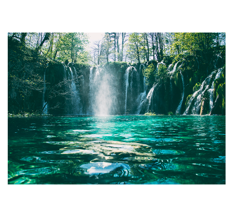 Waterfall wall mural vibrant waterfall view - TenStickers