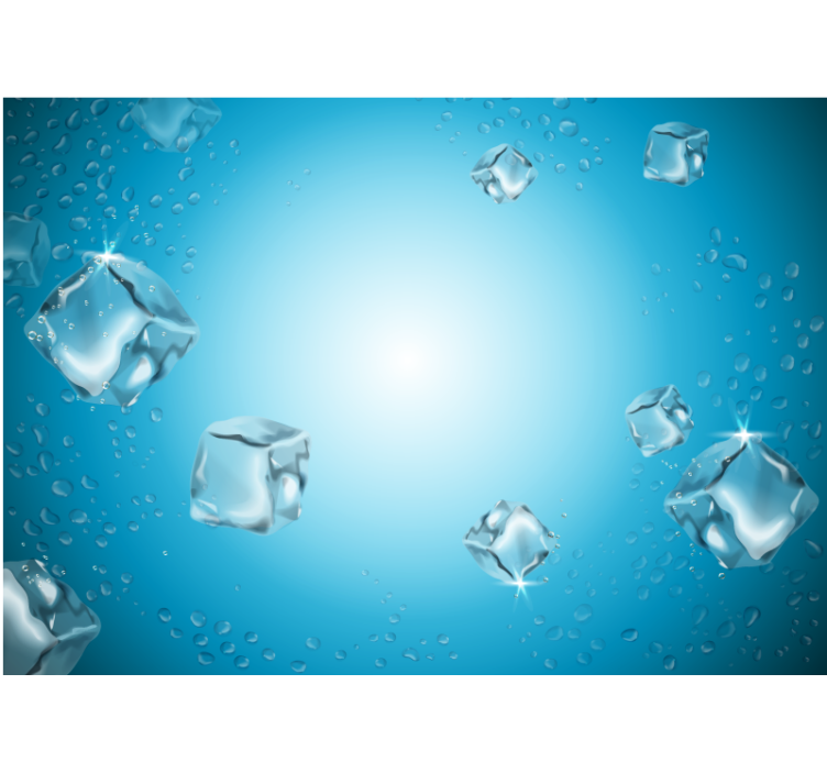 Ice Cubes and Water wall mural pattern - TenStickers