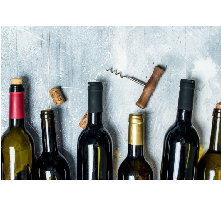 Wine bottles with cork Kitchen Wall Mural - TenStickers