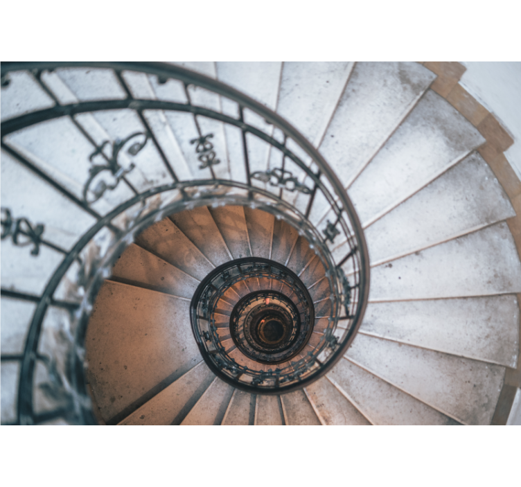 Wall mural city spiral staircase design - TenStickers