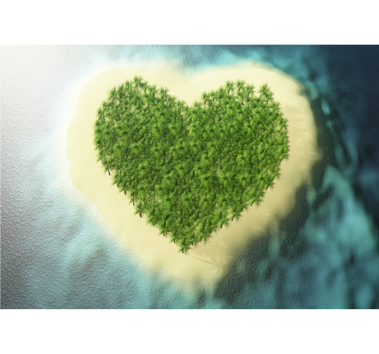 Love wall mural heart shaped oasis - TenStickers