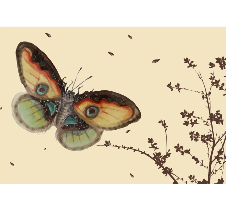 Wall mural animals large butterfly showcase - TenStickers