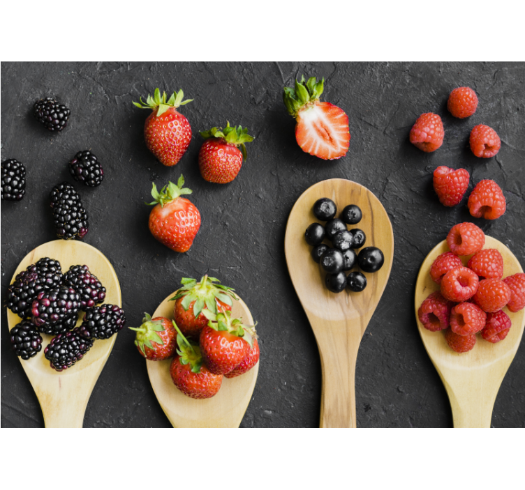 Flowers wall mural berry collection display - TenStickers