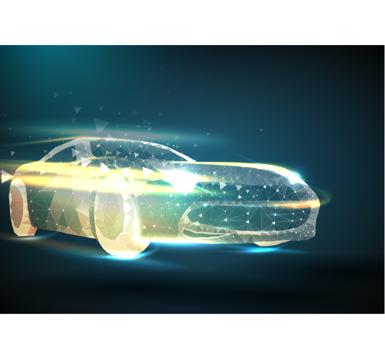 Automotive wall murals geometric car motion - TenStickers