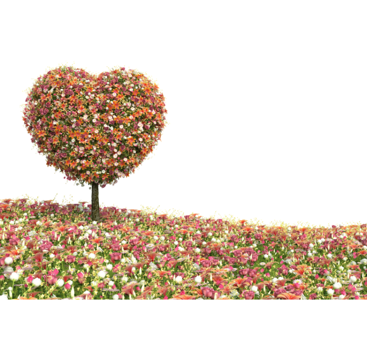 Heart-Shaped Floral Tree flowers wall mural - TenStickers