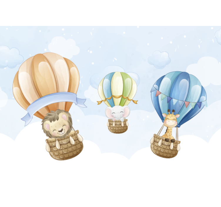 Wall mural animals inflatable blimps - TenStickers