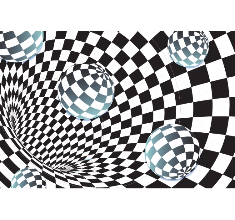 Abstract mural wallpaper illusory sphere design - TenStickers