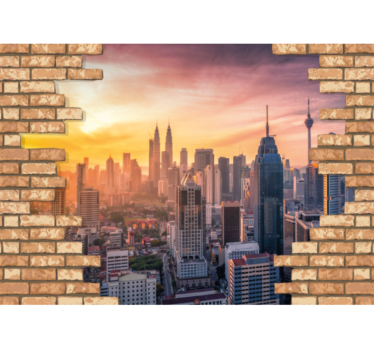 Wall mural city kuala lumpur skyline art - TenStickers