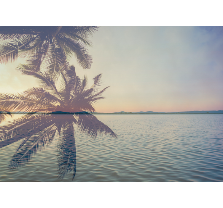 Nature wall mural serene palm silhouette - TenStickers