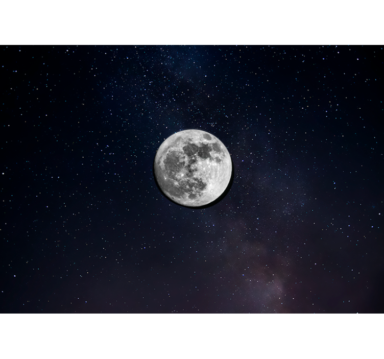 Space wall mural glowing lunar sphere - TenStickers
