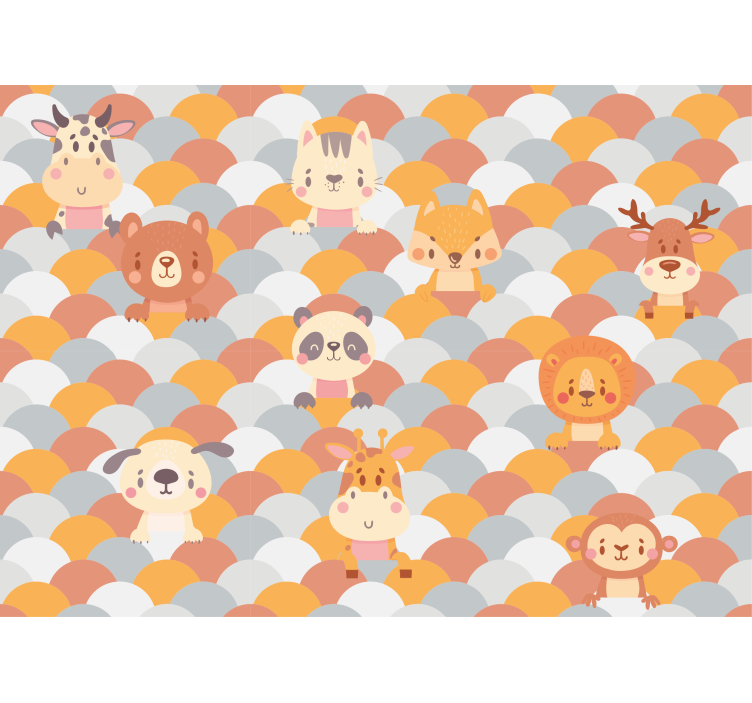 Cute Animal Faces wall mural animals - TenStickers