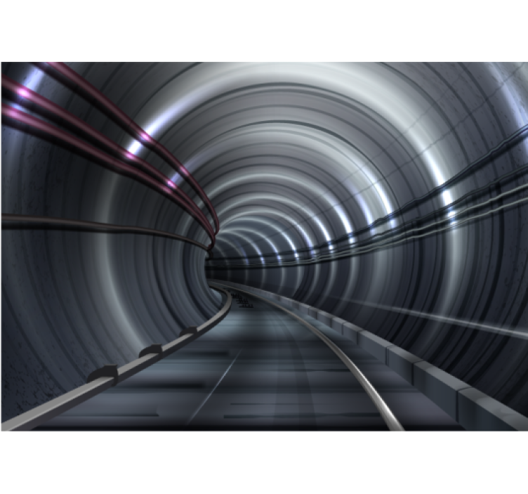 Automotive wall murals futuristic subway tunnel - TenStickers