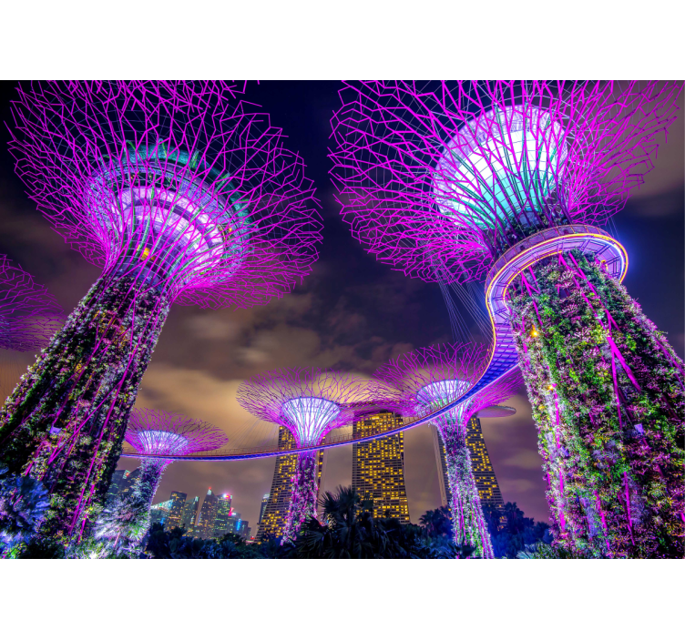 Futuristic Garden Structures wall mural city - TenStickers