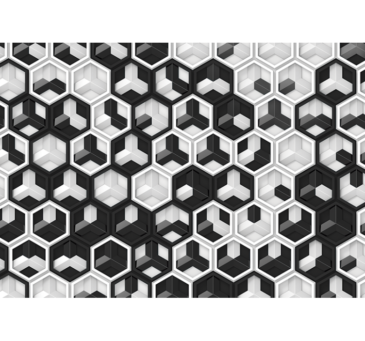 Geometric Hexagonal Pattern abstract mural wallpaper - TenStickers