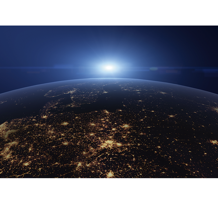 Wall mural world map earth's night view - TenStickers