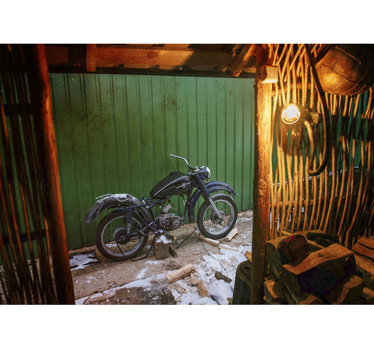 Classic Motorcycle Scene automotive wall murals - TenStickers