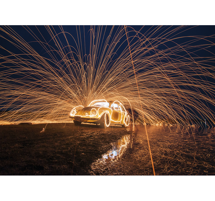 Automotive wall murals classic car sparks - TenStickers